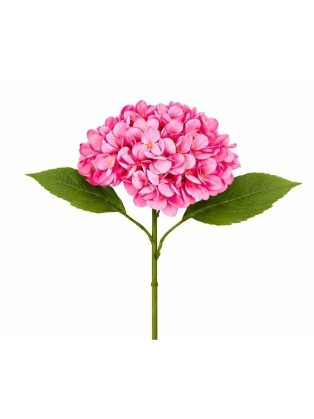 Pink Hydrangea Artificial Flower Stem 16 Inch Bloom 6 Inch